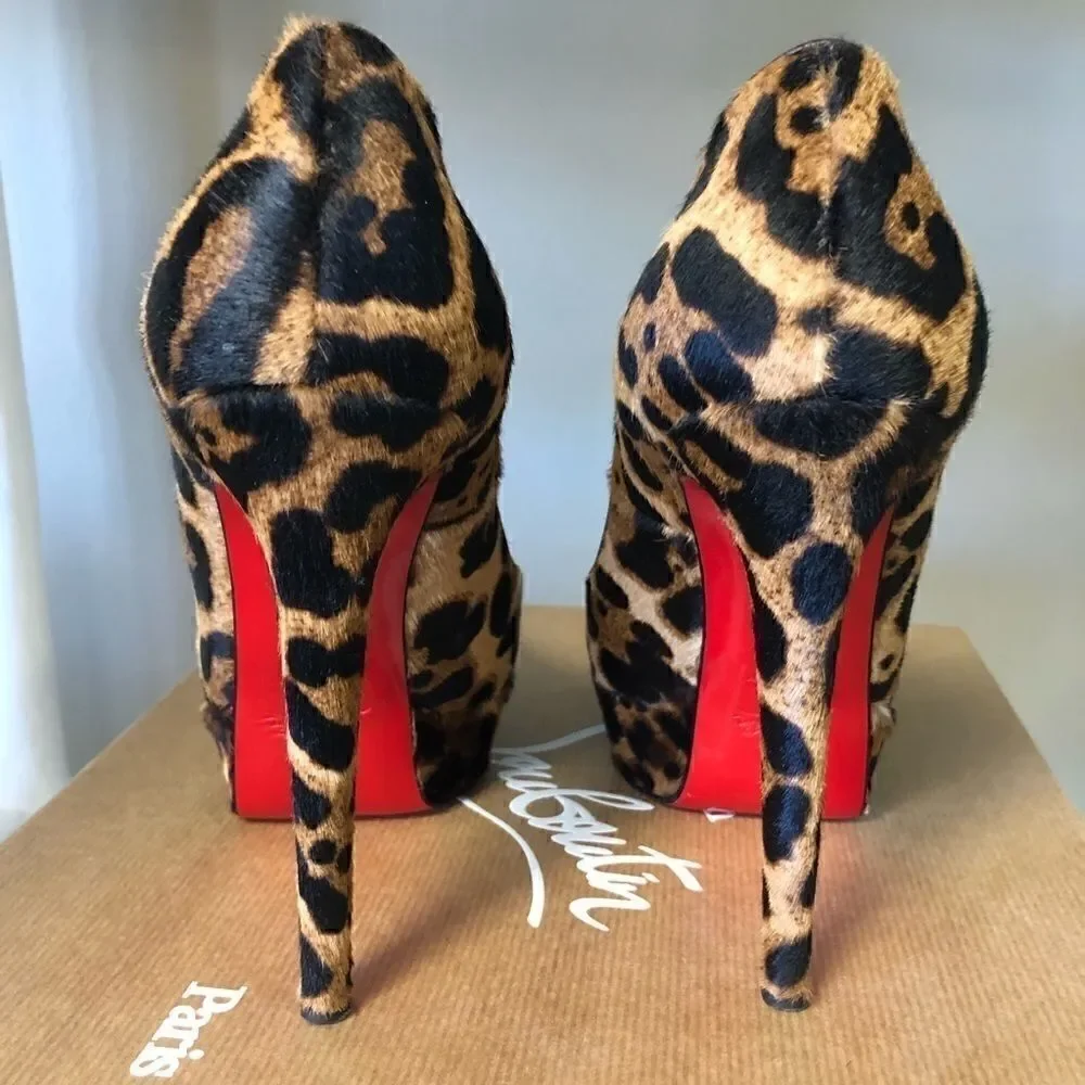 Christian Louboutin Leopard Platform Forms 39.5